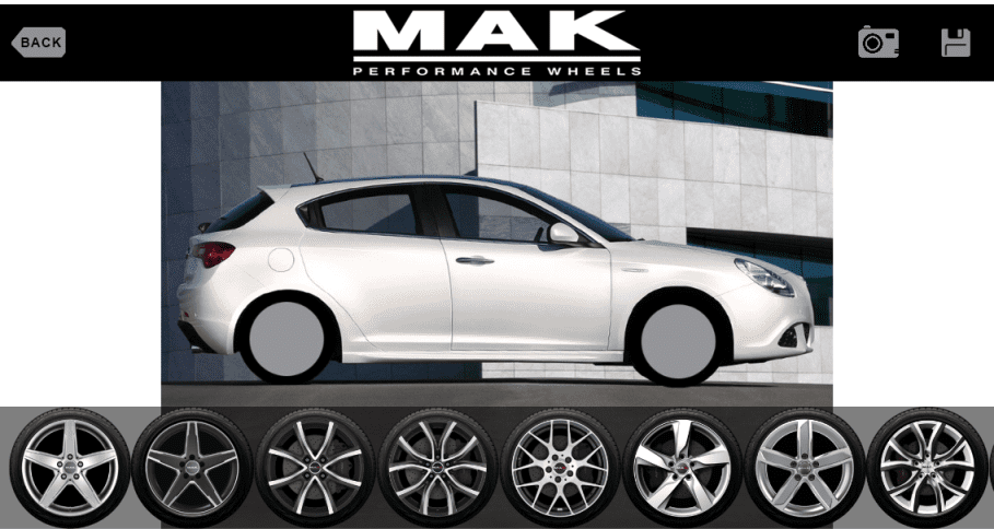 New style and functionality for MAK Alloy Wheels App 